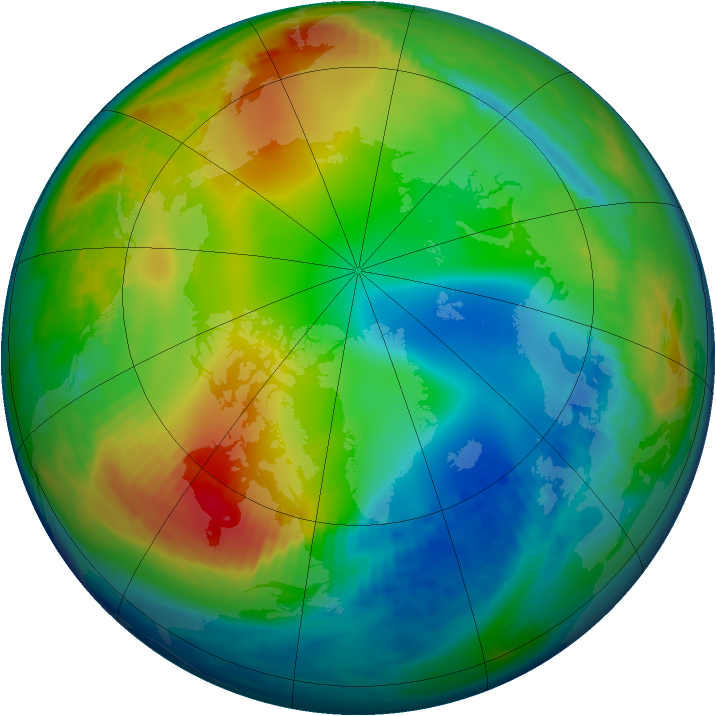 Arctic ozone map for 30 December 1982